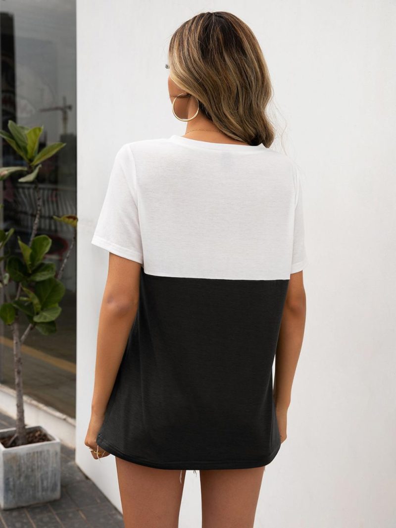 Casual V-Neck Leopard Print Short Sleeve T-Shirt for Women - Image 6