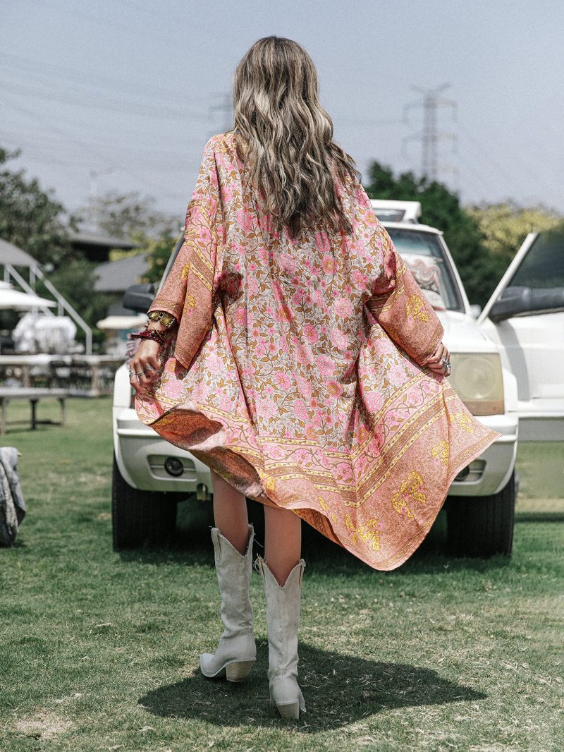 Batch Loose Positioning Printed Shawl Kimono Mid-Length Women - Image 2