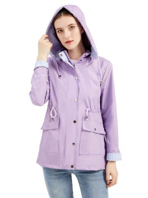 Detachable Hat Windbreaker for Plus Size Women