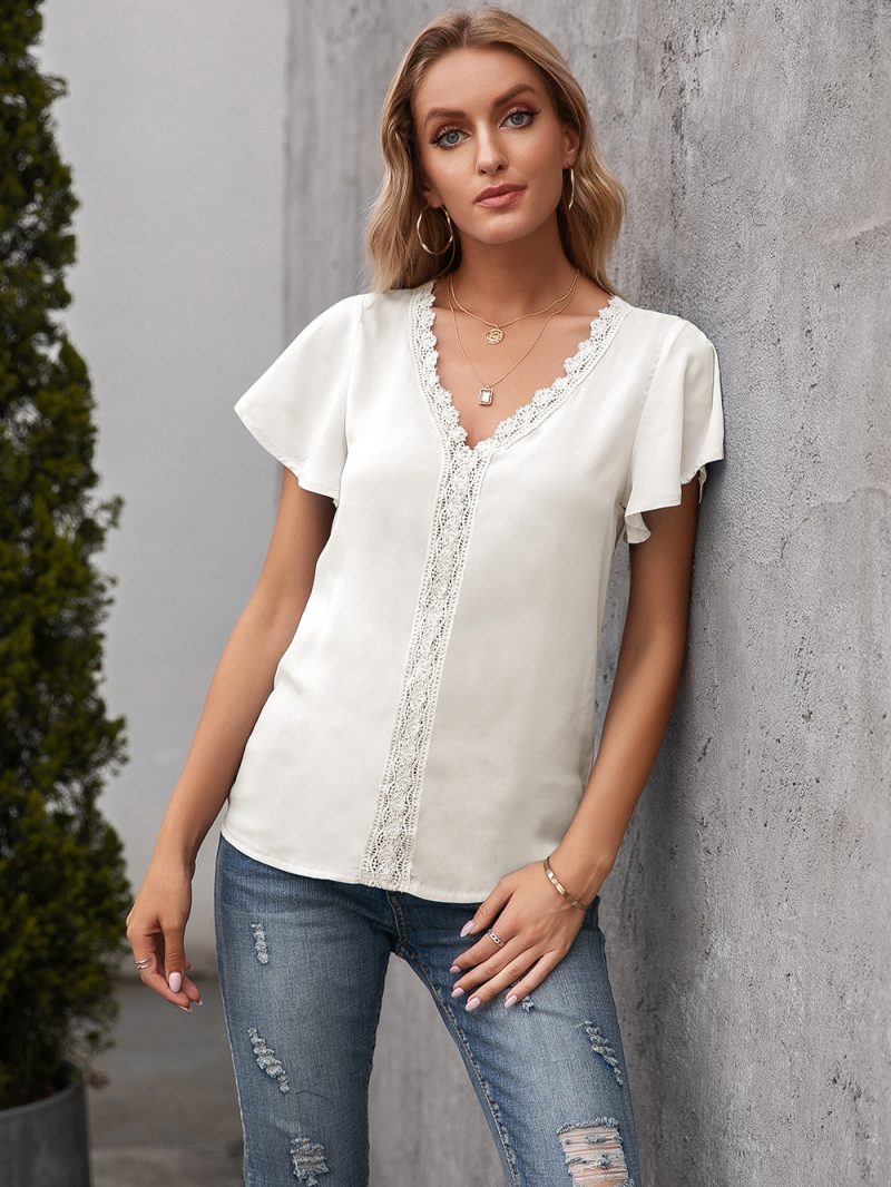 Summer V-Neck Hollow Out Casual Top - Image 4