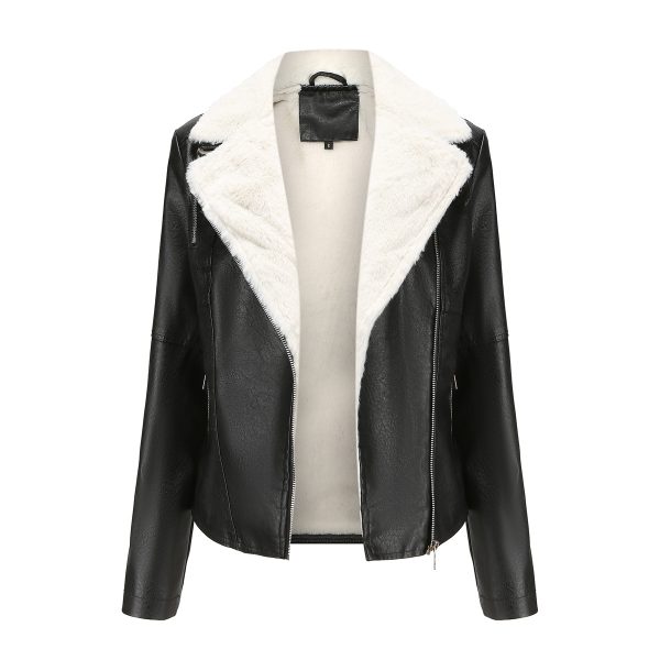 Autumn/Winter Fur-Lined Leather Coat for Women - Image 6