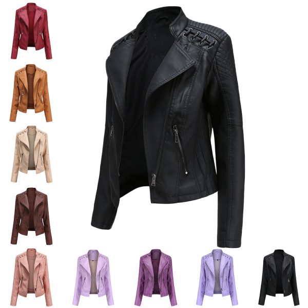 Spring/Autumn Women's Leather Jacket for Effortless Style - Image 5