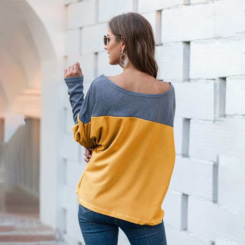 Off-Shoulder Loose Long-Sleeved Top - Image 6