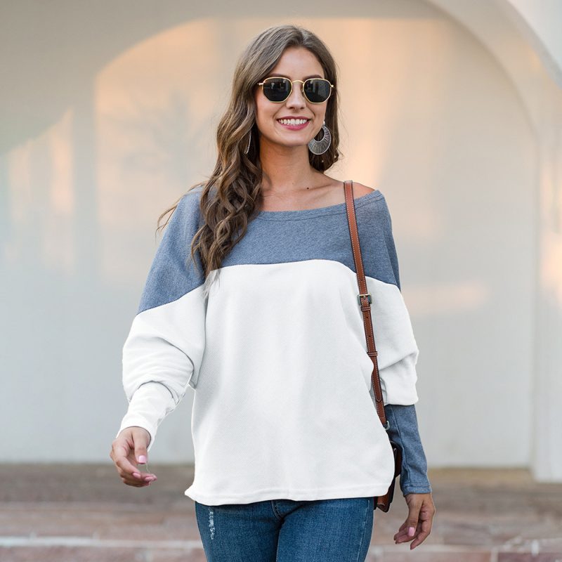 Off-Shoulder Loose Long-Sleeved Top - Image 2
