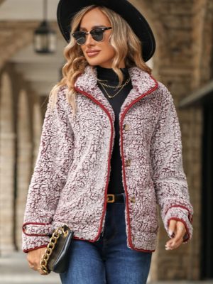 Flash Velvet Collared Plush Coat