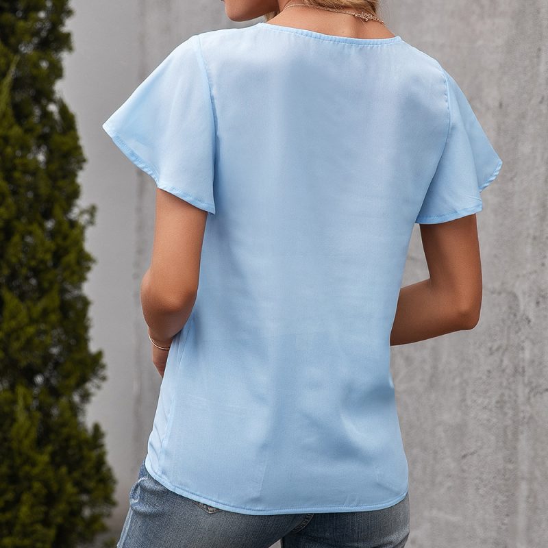 Summer V-Neck Hollow Out Casual Top - Image 3