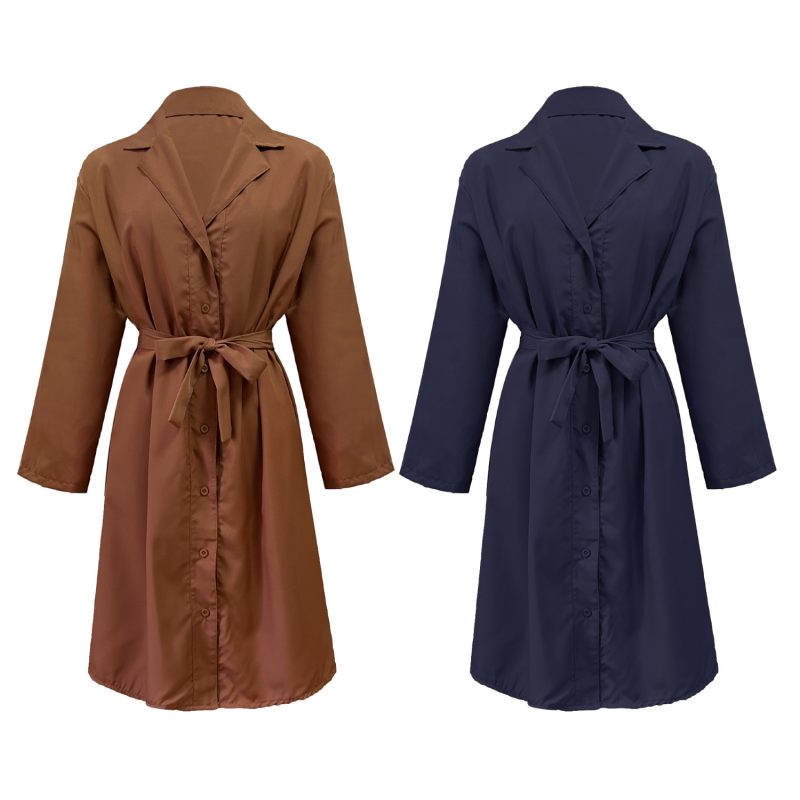 Classic Belted Long Coat for Women in Autumn/Winter - Image 5