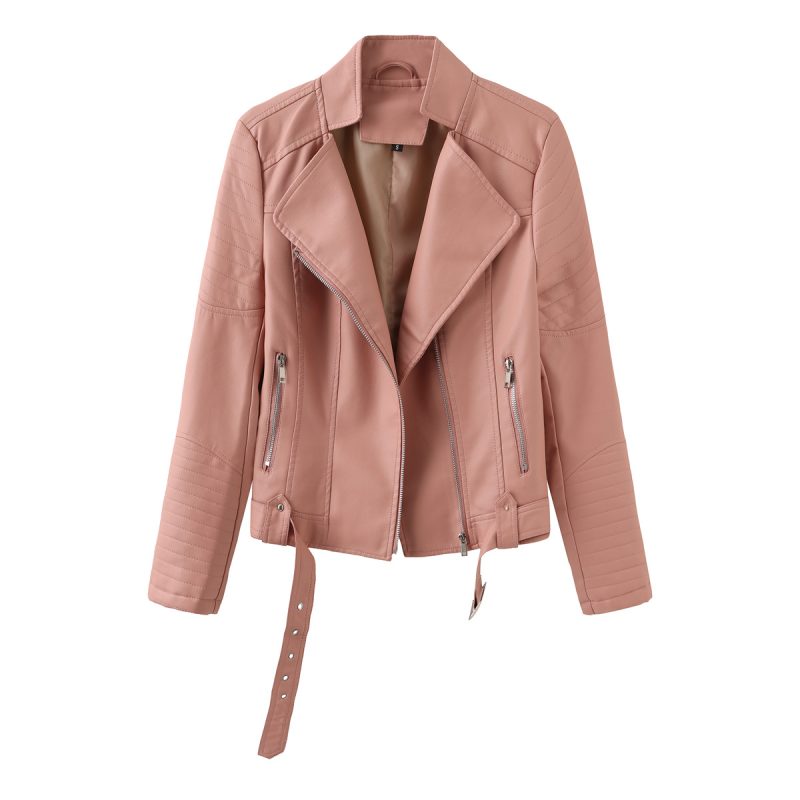 Belted Hipster Leather Jacket for Spring/Autumn - Image 5