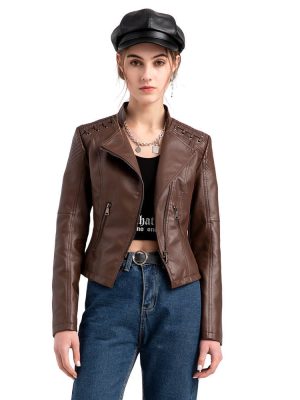 Spring/Autumn Women’s Leather Jacket for Effortless Style