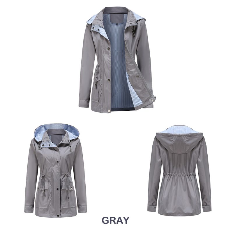 Detachable Hat Windbreaker for Plus Size Women - Image 8