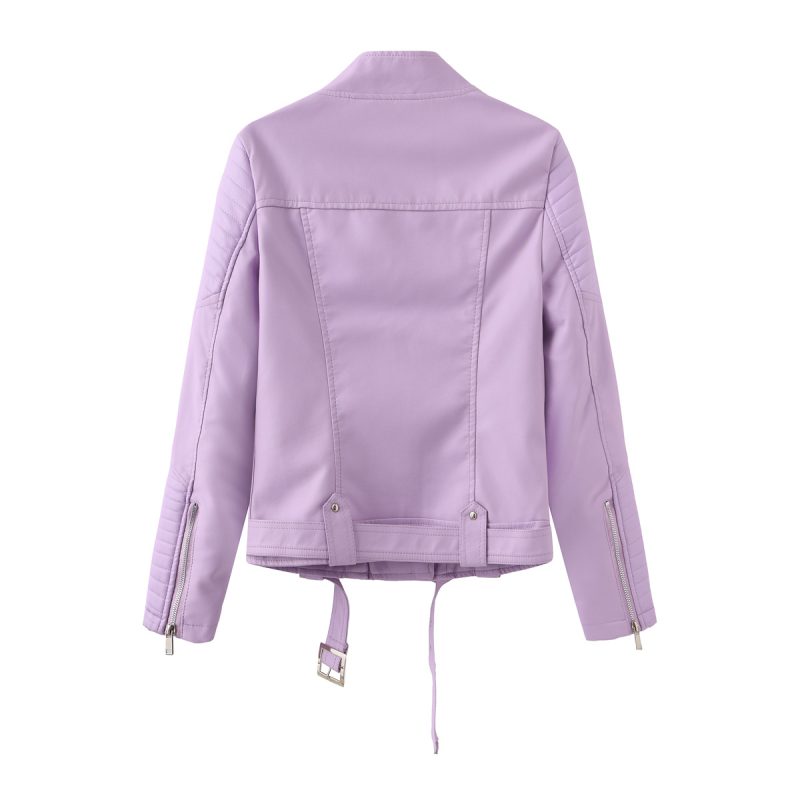 Belted Hipster Leather Jacket for Spring/Autumn - Image 2