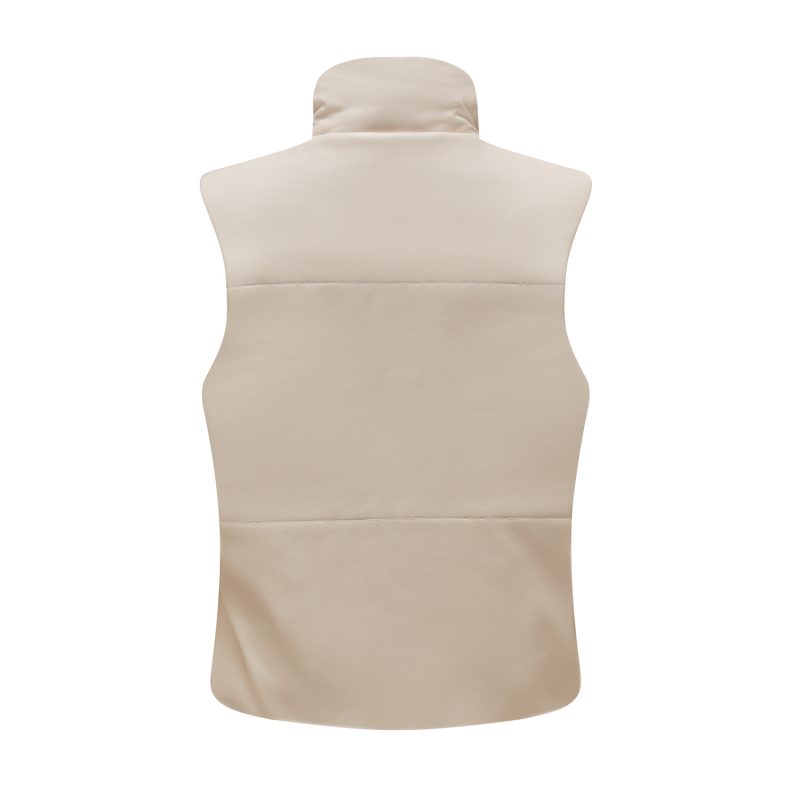 Autumn/Winter Quilted Leather Waistcoat for Women - Image 3