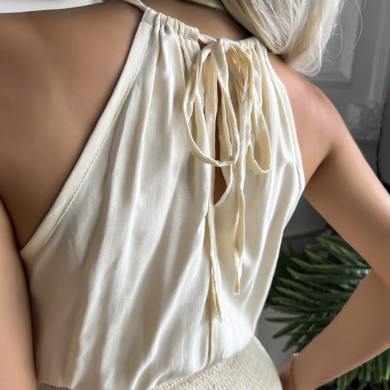 Solid Color Halter Rayon Dress for Women - Image 9