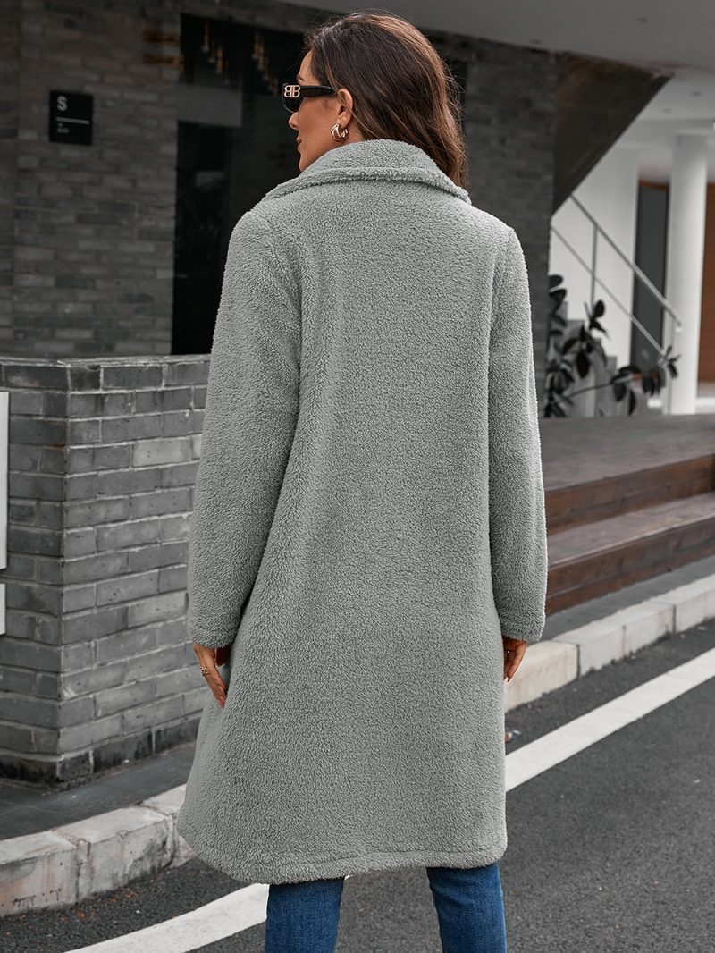 Office Plush Mid-Length Trench Coat - Image 5