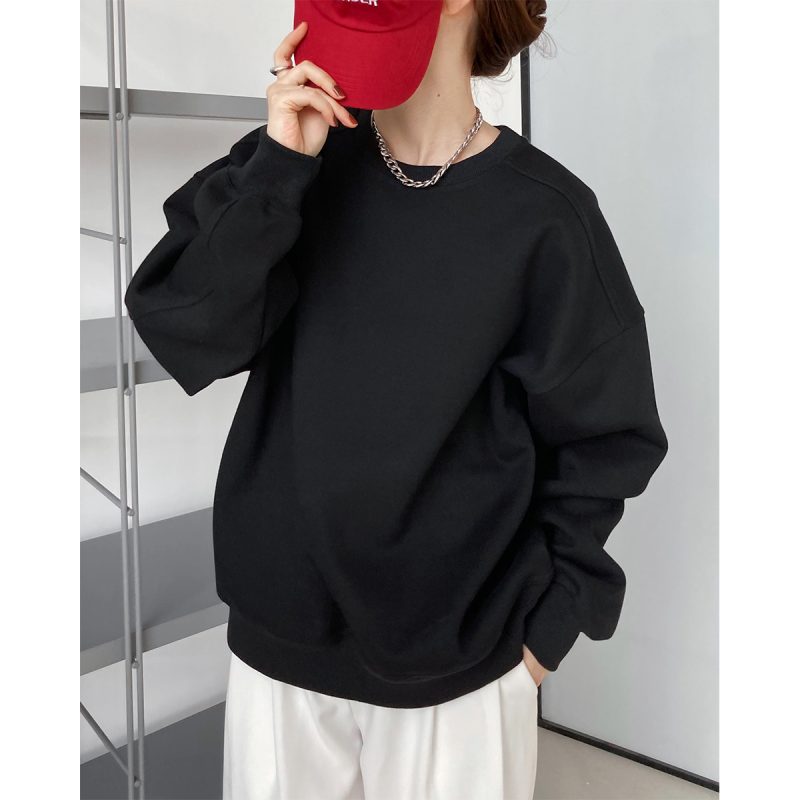 Wine Red Korean Loose Pullover - Image 3