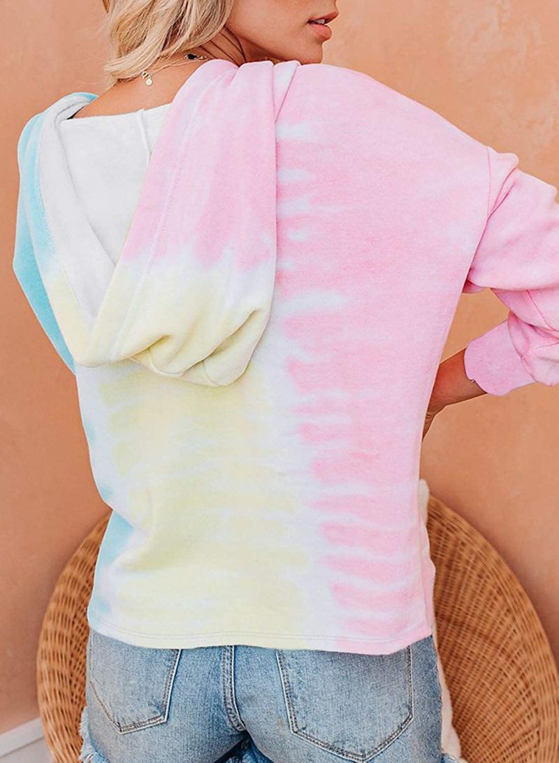 Tie-Dyed Hooded Sweater Top - Image 2