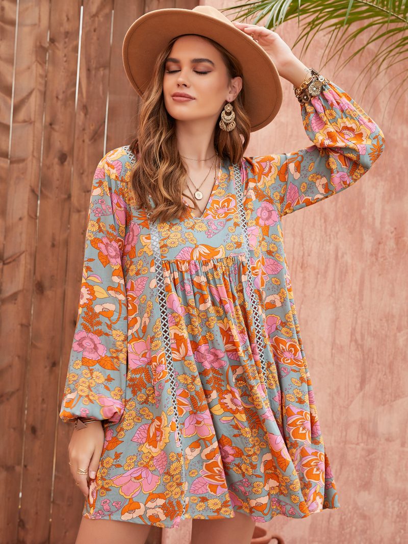 Effortless Chic: Loose Printed Vacation Dress" - Image 7