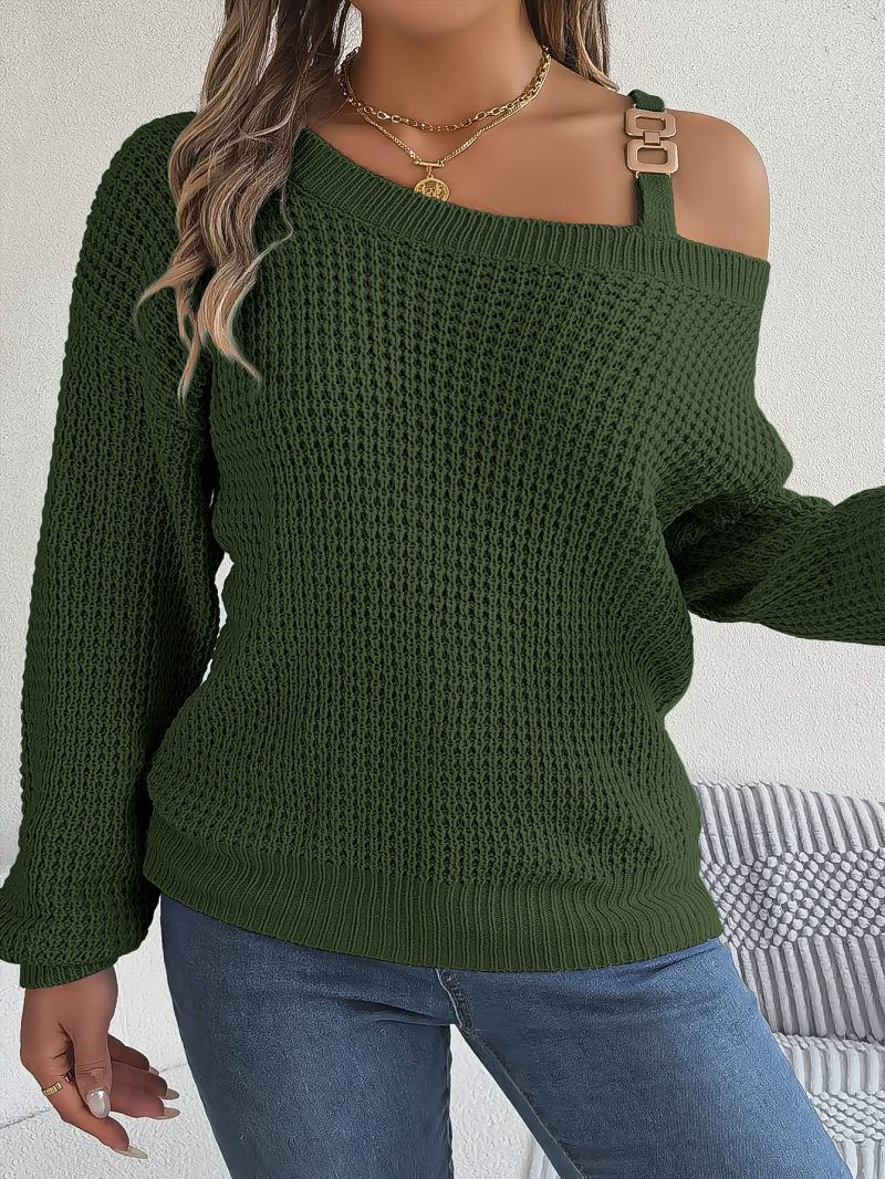 Cold-Shoulder Lantern Sleeve Sweater - Image 7