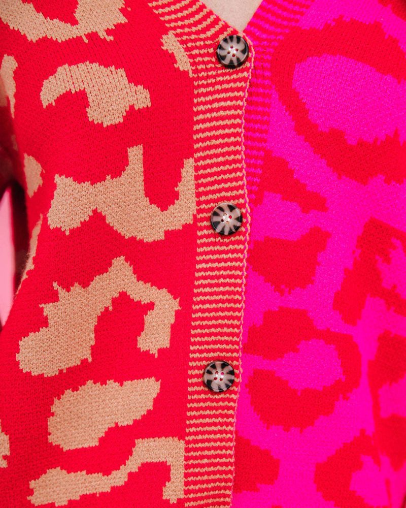 Leopard Print V-Neck Cardigan - Image 5