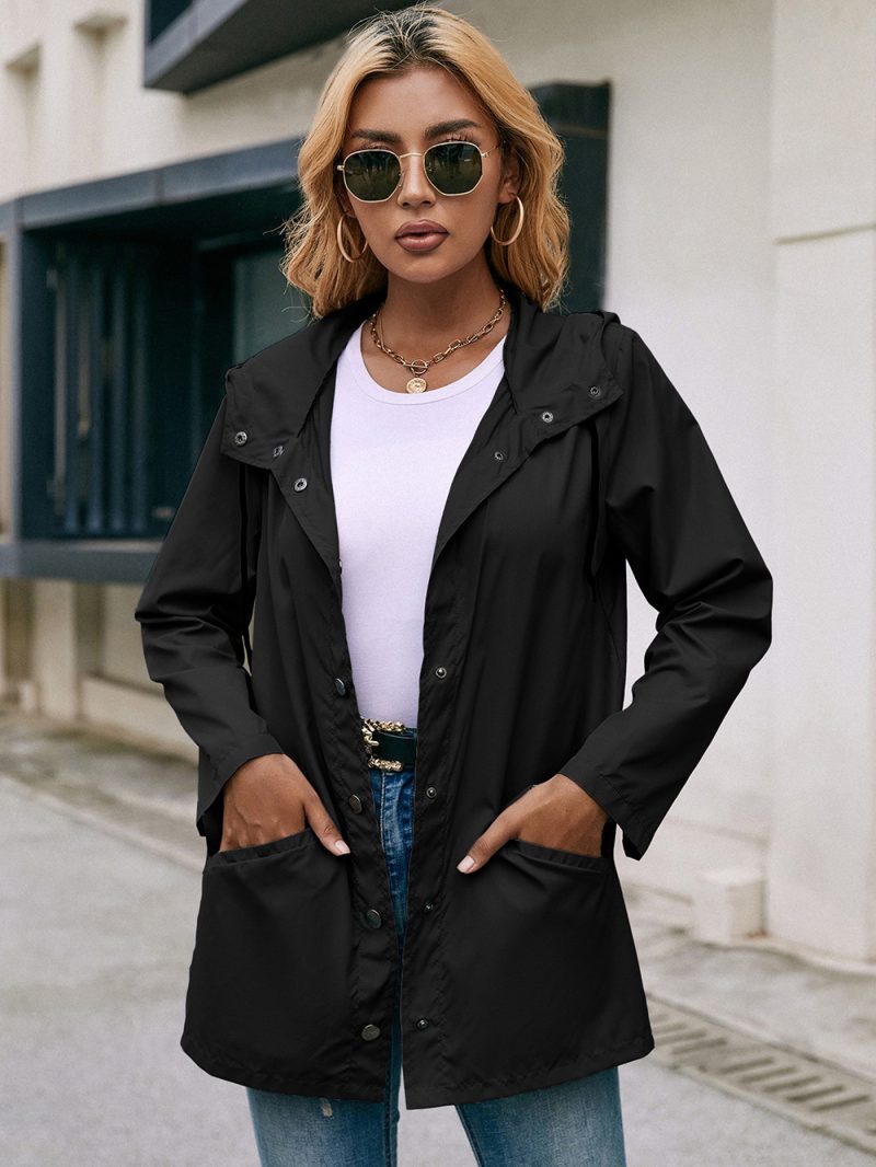 Waterproof Mid-Length Raincoat for Outdoor Hiking - Image 4