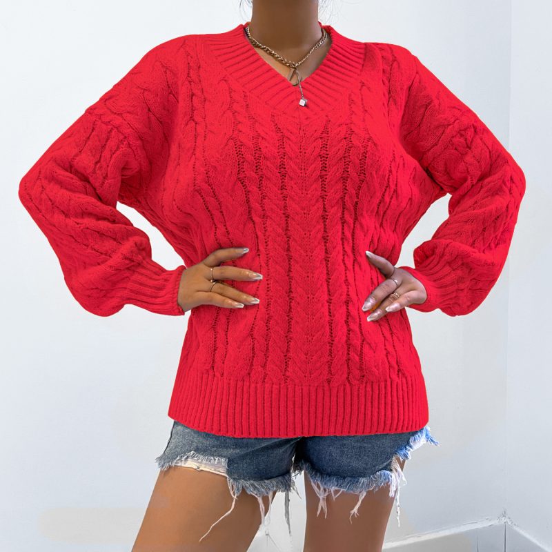 V-Neck Sweater for Women in Fall/Winter - Image 6
