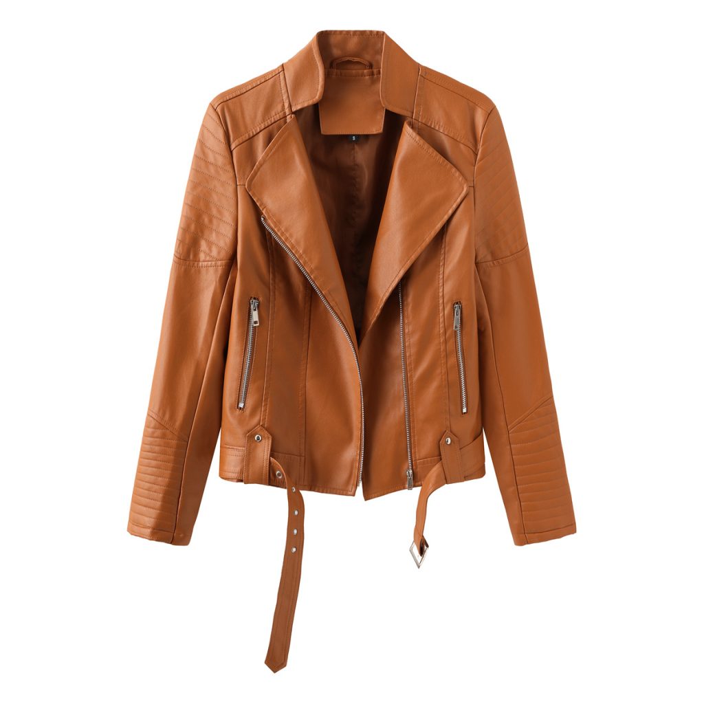 Belted Hipster Leather Jacket for Spring/Autumn - Image 8