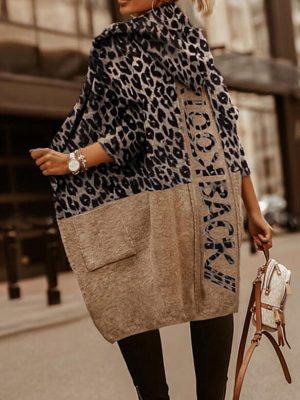 Personalized Leopard Print Hooded Cardigan