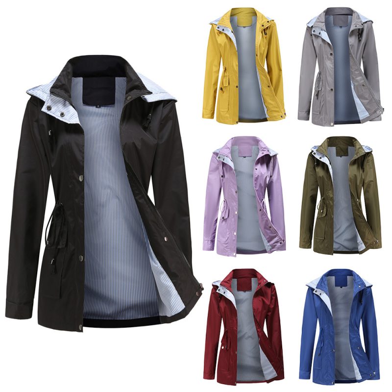 Detachable Hat Windbreaker for Plus Size Women - Image 3