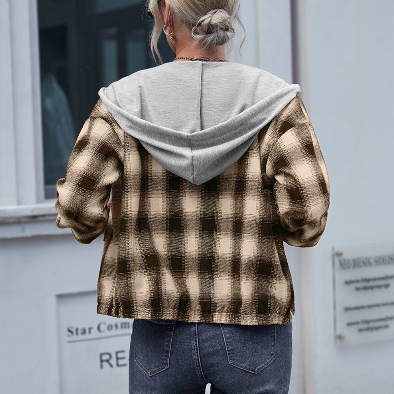 Long Sleeve Casual Zipper Hooded Jacket Coat - Image 3