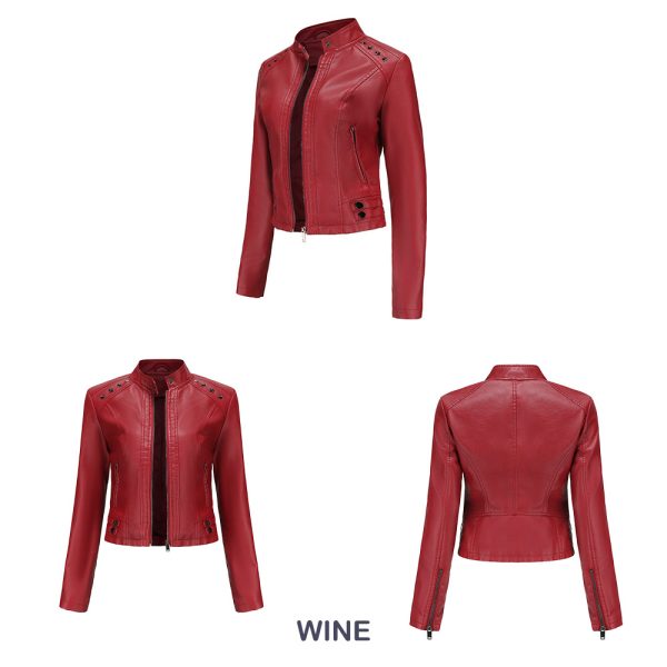 New Rivets Leather Short Jacket for Women - Image 6