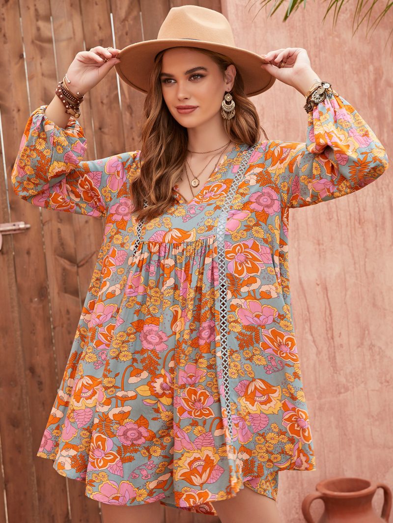 Effortless Chic: Loose Printed Vacation Dress" - Image 2