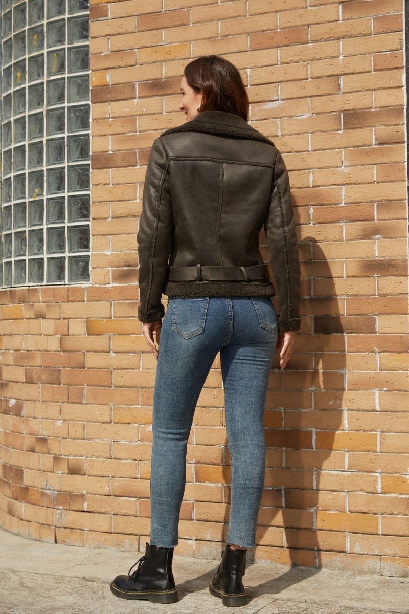 Faux Shearling Belted Jacket for Autumn/Winter - Image 4
