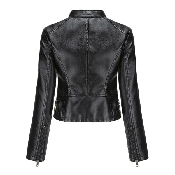 New Rivets Leather Short Jacket for Women - Image 5