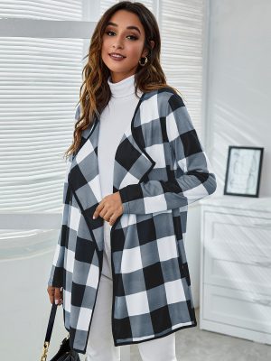 Pocket Loose Plaid Coat