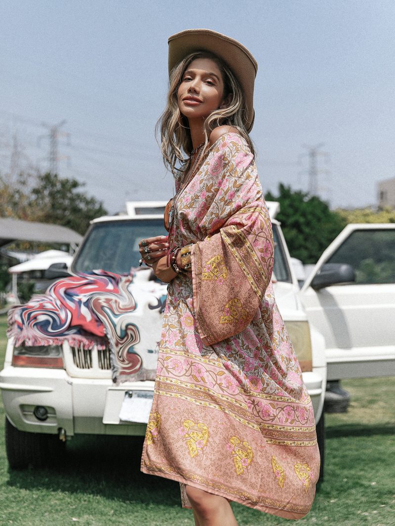 Batch Loose Positioning Printed Shawl Kimono Mid-Length Women - Image 4