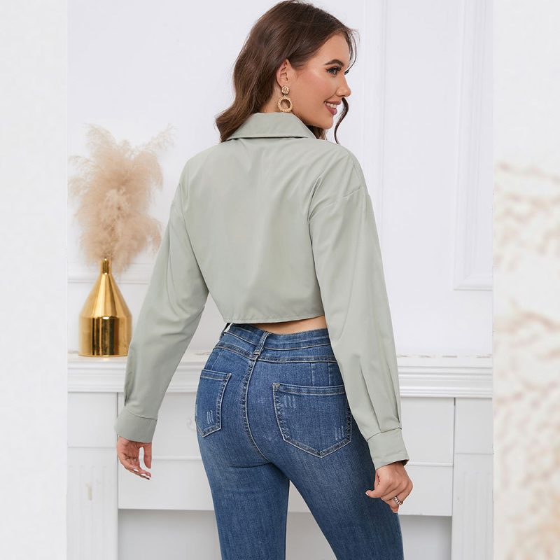 Irregular Asymmetric Long Sleeve Shirt for Women - Image 4