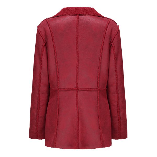 Mid-Length Faux Shearling Collared Jacket for Autumn/Winter - Image 5