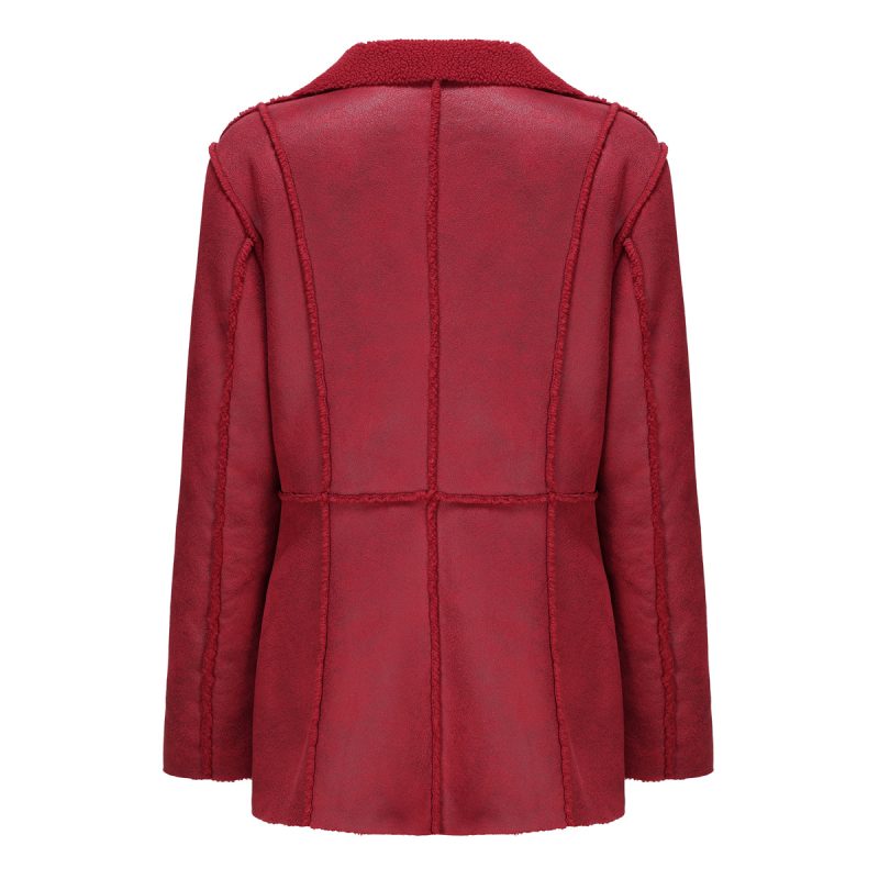 Mid-Length Faux Shearling Collared Jacket for Autumn/Winter - Image 5