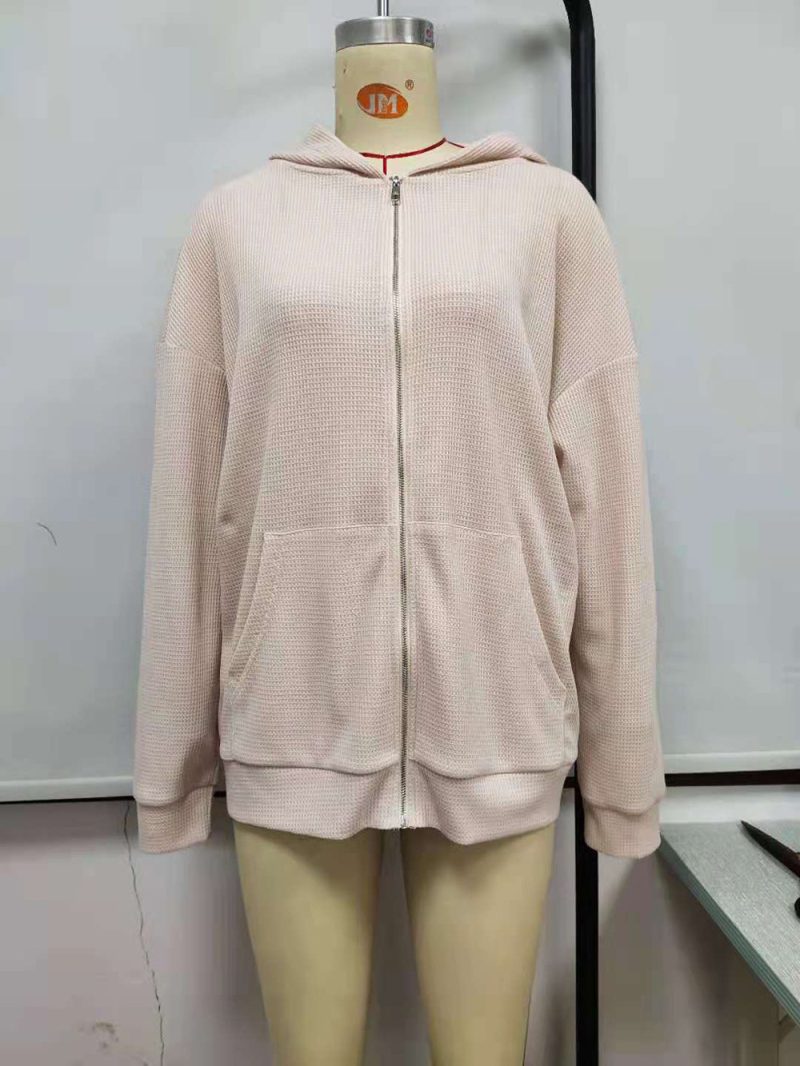 Hooded Zipper Sweater Cardigan - Image 8