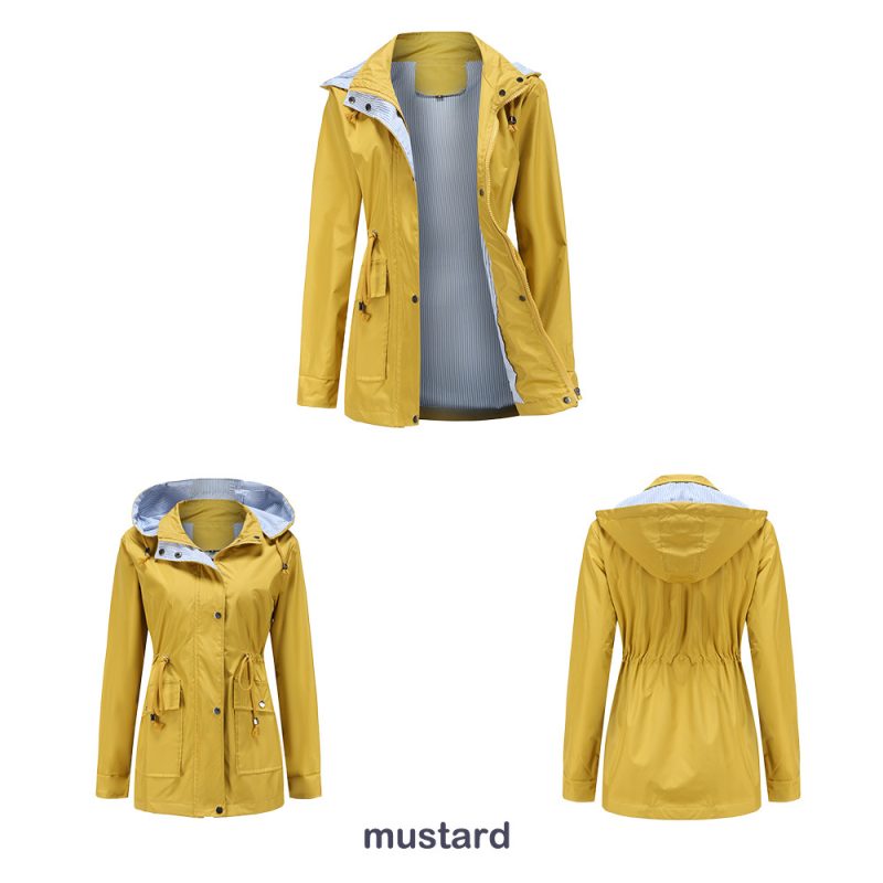 Detachable Hat Windbreaker for Plus Size Women - Image 9