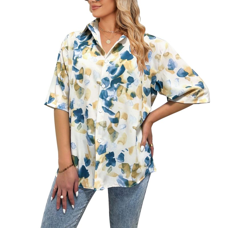 Single-Breasted Short Sleeve Top for Women in Summer - Image 2
