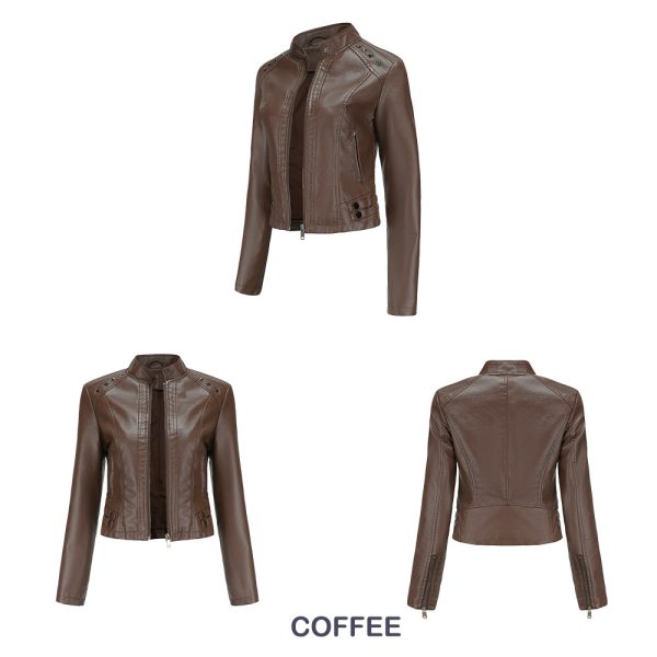 New Rivets Leather Short Jacket for Women - Image 8