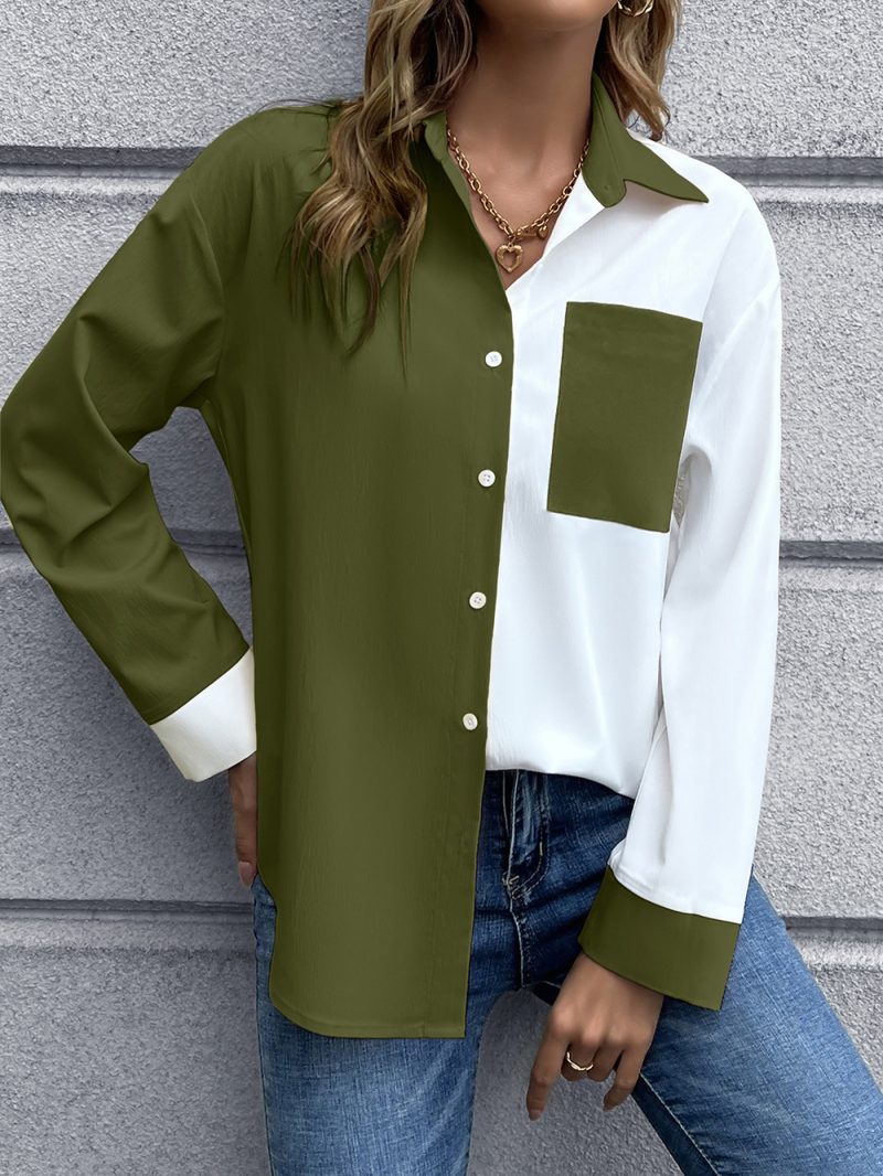 Single-Breasted Cardigan Collared Shirt - Image 3