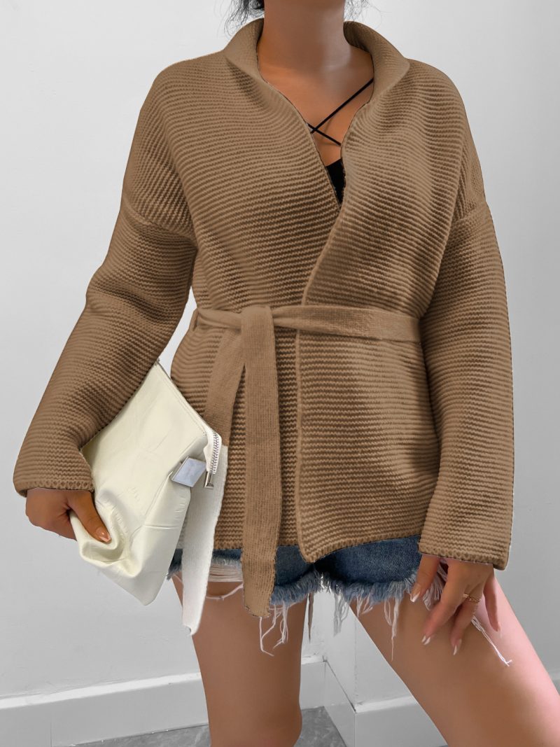 Lace-Up Knitted Coat for Women in Autumn/Winter - Image 6
