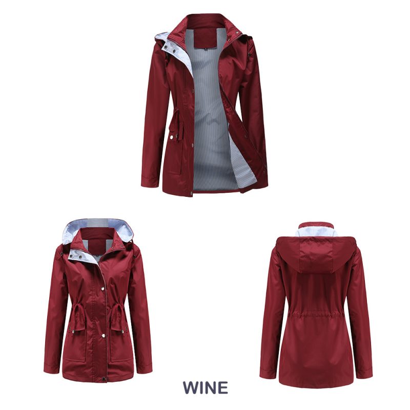 Detachable Hat Windbreaker for Plus Size Women - Image 7
