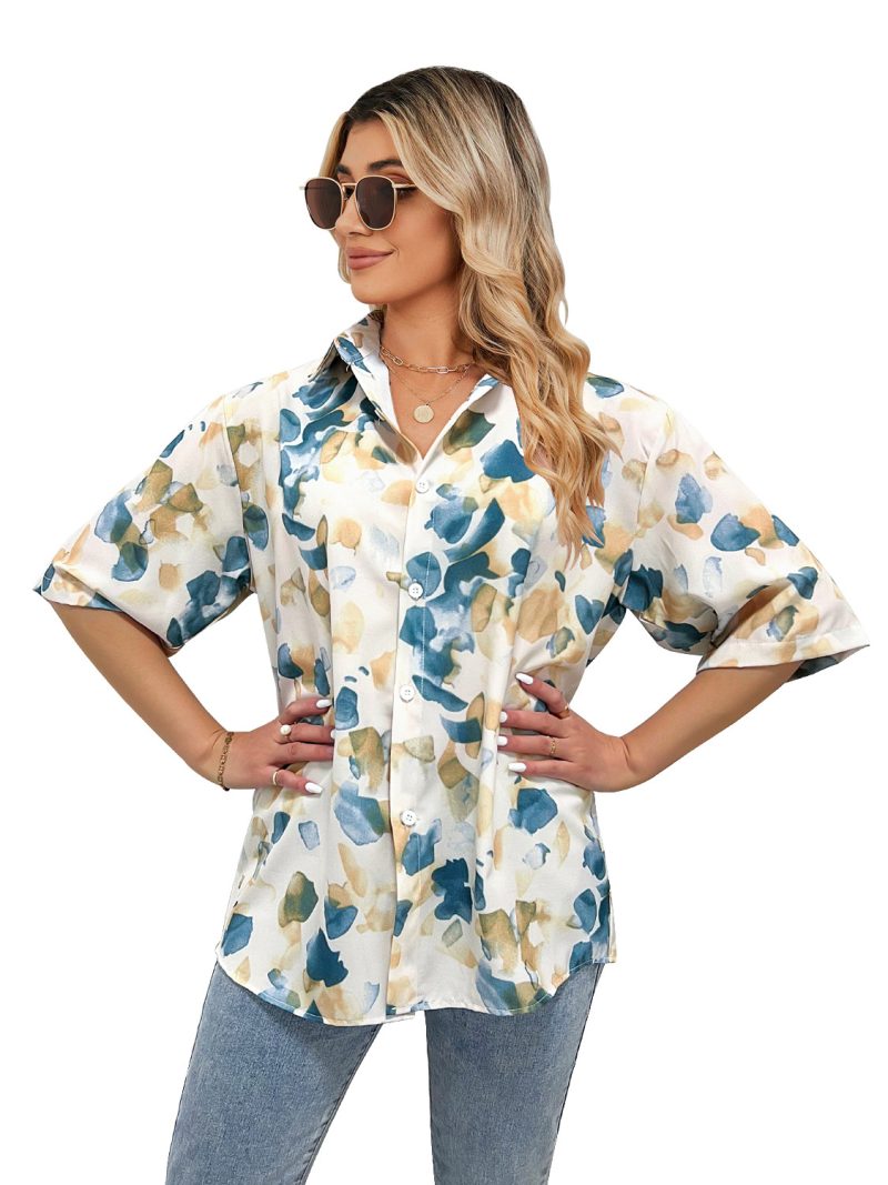 Single-Breasted Short Sleeve Top for Women in Summer - Image 4