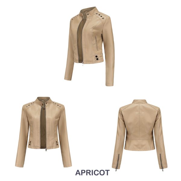 New Rivets Leather Short Jacket for Women - Image 10