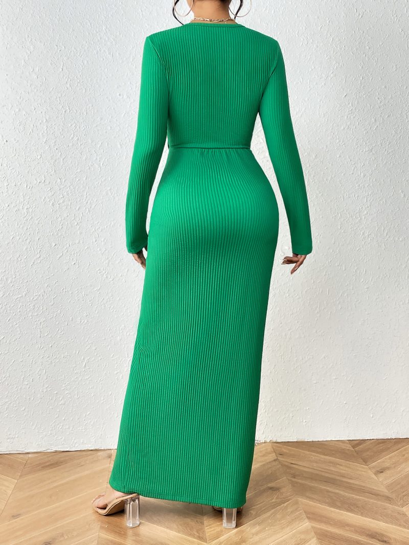 Sexy Solid Color Hollow Out Split Suit - Image 5