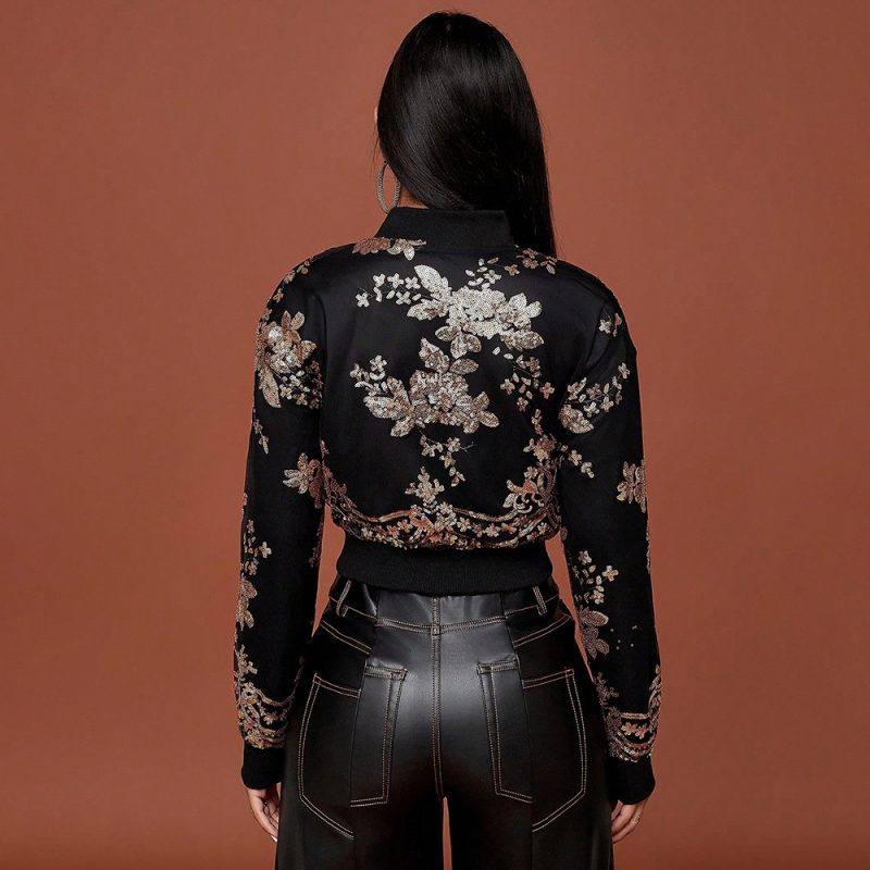 Sequined Embroidery Short Slimming Jacket - Image 3