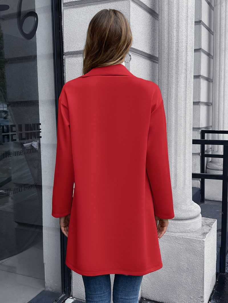 Double-Breasted Knitted Mid-Length Blazer - Image 2